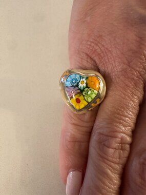 Murano Heart ring by Alan K. 9.25 silver